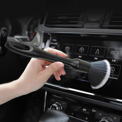 Car Detailing Brush Set Soft Bristles Ergonomic Handles for Air Vent Cleaning, Dashboard Dusting and Interior Wash, Black, 3pcs/Set - color: Black