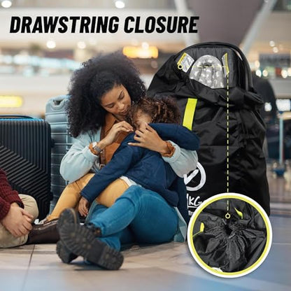V VOLKGO Car Seat Travel Bag For Airplane with Padded Backpack Shoulder Straps, Gate Check Bag, Car Seat Bags for Air Travel Carseat Travel Cover, Carseat Travel Bag Cover for Airplane Travel - color: Green Shoulder Straps