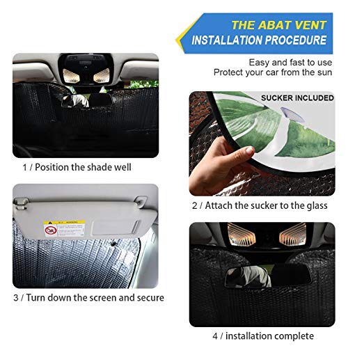 Windshield Sun Shade Watercolor Palm Leaves Foldable Car Window Shade Blocks UV Rays Sun Visor Protector Sunshade - color: Leaves