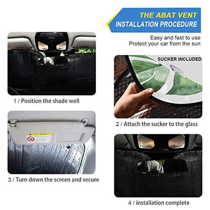 Windshield Sun Shade Watercolor Palm Leaves Foldable Car Window Shade Blocks UV Rays Sun Visor Protector Sunshade - color: Leaves