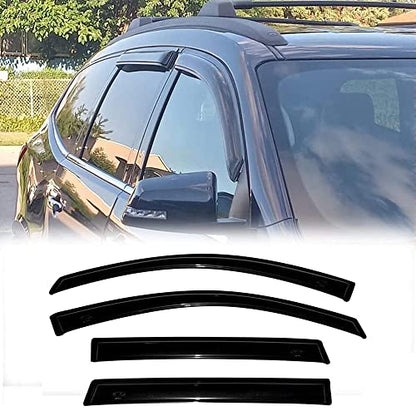 Side Window Deflector Visor Rain Guard fit for 2009-2017 Chevrolet Traverse,4pcs Outside Mount Tape-on Shatterproof Dark Smoke window shades 94161 - size: 09-17 Traverse