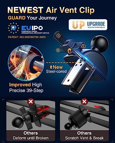 VANMASS【85+LBS Strongest Suction & Military-Grade Ultimate Car Phone Mount【Patent & Safety Certs】 Cell Phone Holder for Dash Windshield Vent for iPhone 17 Pro Max Automobile Accessory Kits,Light Blue - color: Light Blue