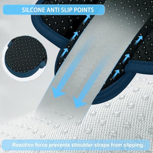 ZINZ 2-Pack Universal Shoulder Pad with Ultra Thick Cushion for Bag Luggage Bag Crossbody, Plus Long & Anti-Slip & Breathable,Black-Blue Edge - color: Black-Blue edge
