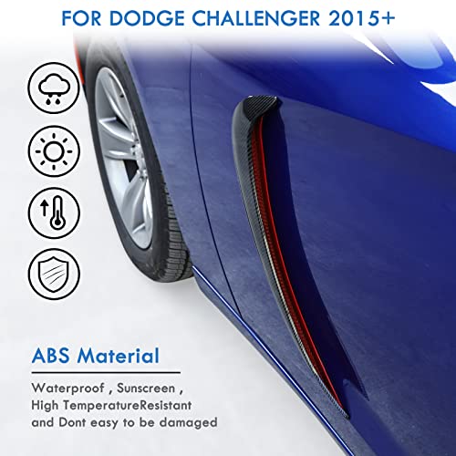 JWWY Front Door Side Fender Scoops Fin Vents Door Blade Trim Cover Fit for 2011-2025 Dodge Charger Exterior Accessories Carbon Fiber 2pcs