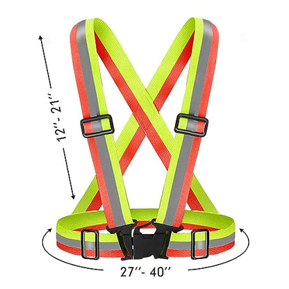 High Visibility Reflective Vest Safety Vest Running Reflective Gear Adjustable Reflective Vest for Walking,Jogging,Hiking,Night Cycling - color: Bicolor
