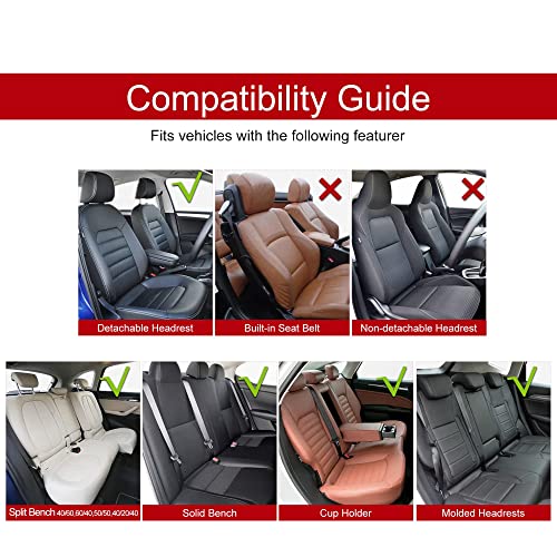 Sanwom Universal Front Leather Car Seat Covers 2 Pcs Luxury Seat Covers, Anti-Slip Waterproof Auto Driver Cushions Fit SUV Pickup Van Sedan, Chevy Silverado GMC Sierra Dodge Ram Tacoma Ford - color: Beige Yellow-FRONT PAIR
