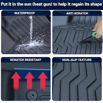 Floor Mats for 2016-2022 Honda HR-V,All-Weather TPE Rubber Car Floor Mats Custom Fit Full Set Includes 1st and 2nd Rows Maximum Coverage Anti-Slip 1st & 2nd Row Black (2016-2022 HR-V) - color: 2016-2022 HR-V