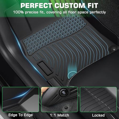 Floor Mats & Cargo Liner for Nissan Rogue 2014-2020(5-Seater Only, Not for Sport/Select/Hybrid), All Weather TPE Custom Fit Floor Liner for Nissan Rogue Anti-Slip Front & 2nd Row & Trunk Mat