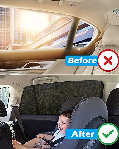 Tevlaphee Car Sunshade Kids, Universal Sun Visor Car Net Sunscreen Baby with Certified UV for Side Window Mesh Material Protects Passenger Baby, Children & Pets(L) (XL) - size: XL