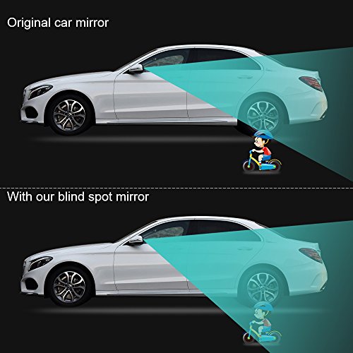 POMFW Frameless Blind Spot Mirror for Cars - 2 Pack HD Glass Convex Rear View Mirror, 360° Rotate Sway Adjustable Side Mirror for SUV, Truck, Van - Driving Safety Accessories - style: Sector
