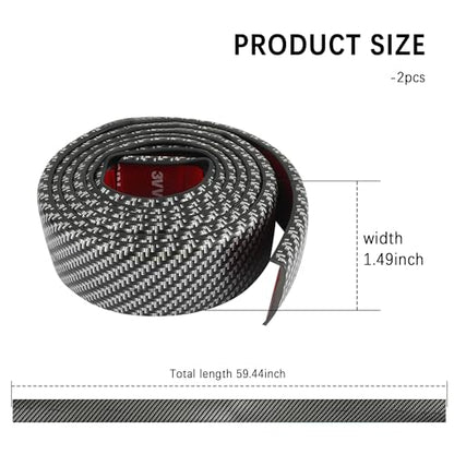 2PCS Trim Protector with Strong Adhesive, Carbon Fiber Flares Sticker for Wheel Eyebrow Protection & Car Decorations, Universal Flares for Most Door Trunk Hood