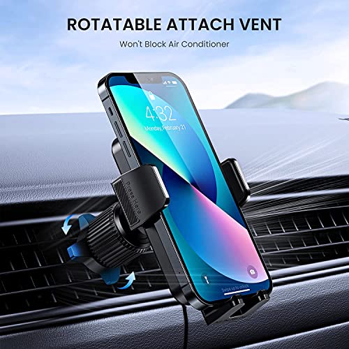 Car Vent Phone Mount for Car [Military-Grade Hook Clip] Phone Stand for Car [Thick Cases Friendly] Air Vent Clip Cell Phone Holder for Smartphone, iPhone, Automobile Cradles Universal
