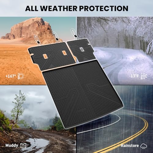 LASFIT Cargo Mat with Backrest Mat for Honda Passport 2026, All Weather TPE Custom Fit Trunk Mat Trunk Liner Trunk Tray Cargo Liner Cargo Tray with Seatback Cover, Black - style: 7）For Honda Passport | 2026 | Cargo Mat