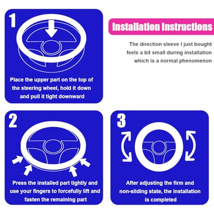 Elastic Stretch Steering Wheel Cover, Anti-Slip 15 inch Microfiber Odorless Breathable Ice Silk Car Steering Wheel Protector, Easy Carry, Warm in Winter & Cool in Summer (Black) - color: Black