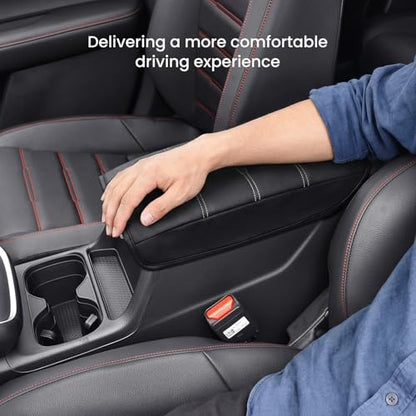 Center Console Cover for Honda CRV 2026 2025 2024 2023, Upgraded PU Leather Thick & Soft Armrest Cover for CRV 2023-2026 (Gray Stitching) - color: Gray Stitching