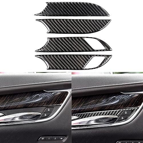 NVCNX Carbon Fiber Compatible with Cadillac XT6 2020-2025 / XT5 2017-2025 2018 2019 2020 2021 2022 2023 2024 Accessories Car Door Inner Handle Bowl Cup Cover Interior Trim Black - A - color: Door Inner Handle Bowl Cup Trim - a