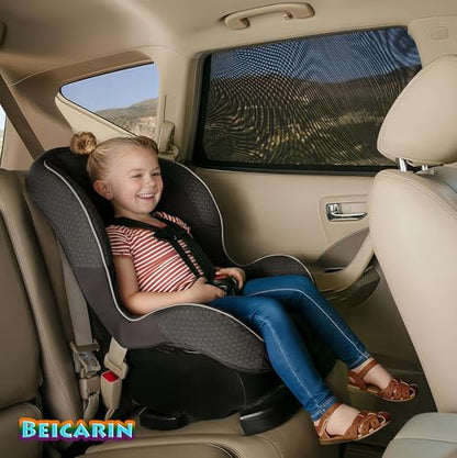 Car Window Sun Shade Cover -2 Pack Breathable Mesh Rear Side Window Shade Sunshade UV Protection for Baby Kids Pet Size M, Mosquito Net Curtain Fit for Most(95%) of Cars, Cover Full Window - size: Medium-Rear Window