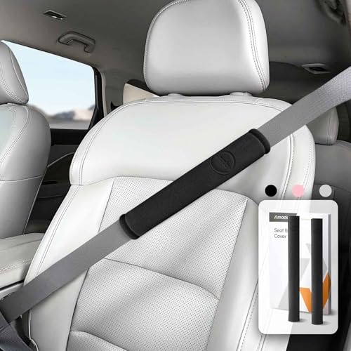 Seat Belt Cover, Soft and Anti-Allergy,No-Neck Rubbing with Extra Long,Premium Suede Seatbelt Cushion,2 Pack Universal Car Accessories for Women&Kids&All Models,10in Black - color: Black, size: 10.0in - 2PCS