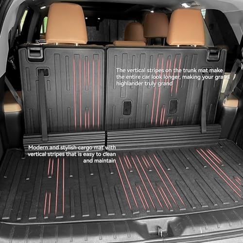 Cargo Liner for 2026 2025 2024 Grand Highlander Accessories, Cargo Mat Seat Backrest 2 in 1 Mat All-Weather TPE Back Seat Protector Trunk Mat for Grand Highlander Accessories