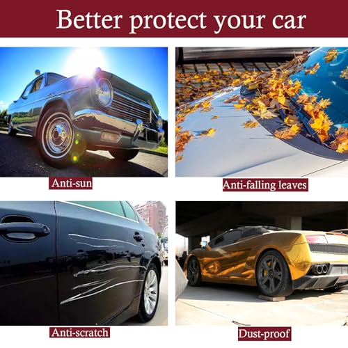 Indoor Car Cover Compatible with Protection Fit 175-190 Inch SUV Breathable Dust-Proof Stretch Cover for Underground Garage, Car Show（Black+Red） - size: L-SUV