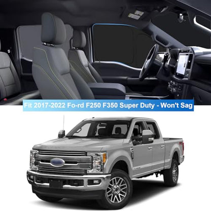 Front Side Window Sun Shade for 2016-2023 Toyo-ta Tacoma Accessories, Foldable Window Sunshade Sun Visor Protector, Side Window Shades Sun Shield Blocks UV Rays Heat, Pack of 2 - size: Silver & Black-Fit 2016-2023 Toyota Tacoma
