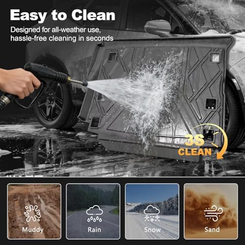 Cargo Mat fit for 2018-2026 Jeep Wrangler JL 4X4 with OEM Subwoofer, All-Weather Guard Trunk Mat Cargo Liners Heavy Duty Waterproof Odorless Durable Wrangler JL 4 Door - NOT FIT 4XE OR JK - style: 7) for Jeep Wrangler JL With Subwoofer 2018-2026 Cargo Lin