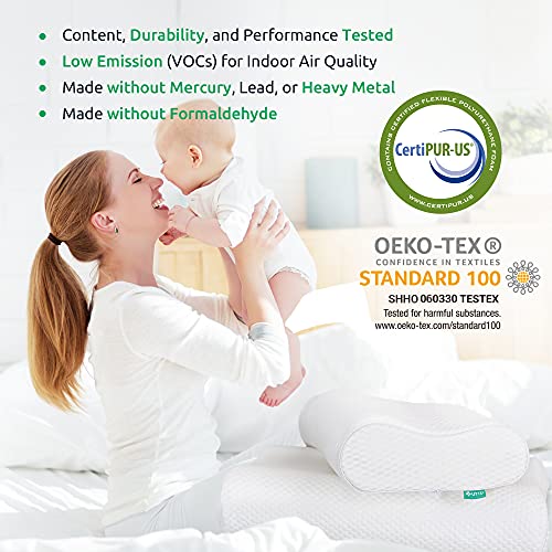 UTTU Cervical Pillow for Neck Pain Relief, Memory Foam Neck Pillow for Sleeping, Adjustable Orthopedic Sandwich Pillow, Contour Cooling for Side Back Stomach Sleeper, Travel(15.7"×11"×5.2"/4.5") - size: Travel Size