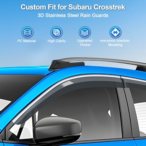 Rain Guards Compatible with Subaru Crosstrek 2024 2025 2026 & Impreza 2024-2026 Side Window Deflectors Window Rain Guards Out-Channel Guard Deflector Vent Visor-4pcs - style: Crosstrek 2024 2025