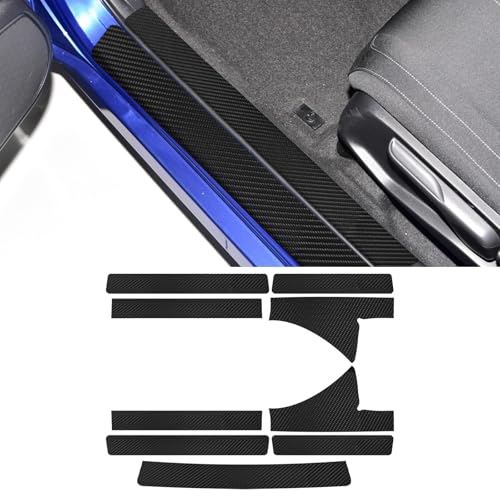 Bilisin 9PCS Car Door Sill Protector Compatible with Honda Civic 10th Gen 2016-2021,Carbon Fiber Leather Auto Trunk Door Sill Entry Guard Scratch Protector Accessories - color: Civic 10th Gen 2016-2021