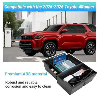 Center Console Organizer Compatible with 2025-2026 Toyota 4Runner (6th Gen) Interior Accessories, Armrest Storage Box Glove Organizer Tray Insert with Coin and Sunglasses Holder - size: Center Console Organizer