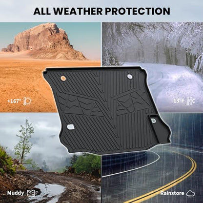 LASFIT Trunk Mat for Jeep Wrangler 2011-2018 JK Unlimited 4-Door Without Subwoofer (NOT for JL or 2-Door) All Weather TPE Custom Fit Cargo Mat Trunk Liner Cargo Liner, Black - style: Wrangler JK 2011-2018 Cargo Mat