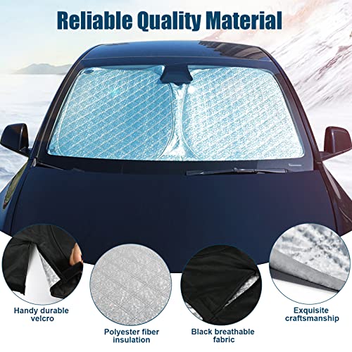 6 Layers Front Windshield Sun Shade Custom Fit for 2018-2024 BMW 5 Series, Foldable Car Sunshade with Storage Bag, Heat Reflective & UV Protection - size: 2018-2024 BMW 5 Series