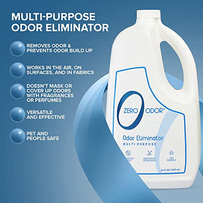 Zero Odor - Multi-Purpose Strong Odor Eliminator for Home, Office, Car, Bathroom, Hotel, Room Deodorizer, and Odor Neutralizer, 64oz Refill - size: 64 Fl Oz (Pack of 1)