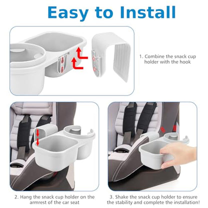Accmor Child Cup Holder Snack Tray for Convertible Car Seats, Universal Child Cup Holder Compatible with Most Baby Car Seat Models - color: Gray