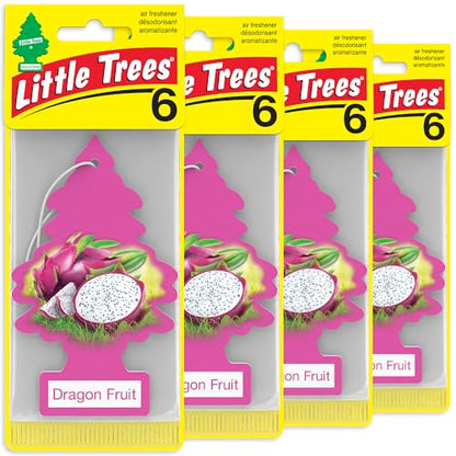LITTLE TREES Car Air Freshener | Hanging Tree Provides Long Lasting Scent for Auto and Home | 24 Air Fresheners |Dragon Fruit - color: Dragon Fruit