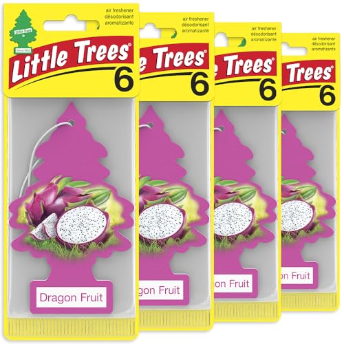 LITTLE TREES Car Air Freshener | Hanging Tree Provides Long Lasting Scent for Auto and Home | 24 Air Fresheners |Dragon Fruit - color: Dragon Fruit