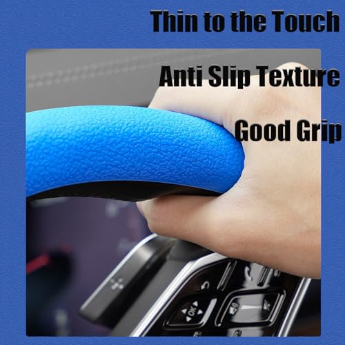 Stretchy Silicone Car Steering Wheel Cover - Universal Fit for Most Cars,Anti Slip Odorless Stretchy Steering Wheel Cover, Fit 14''/15''/16'' Steering Wheel Grip - color: Orange