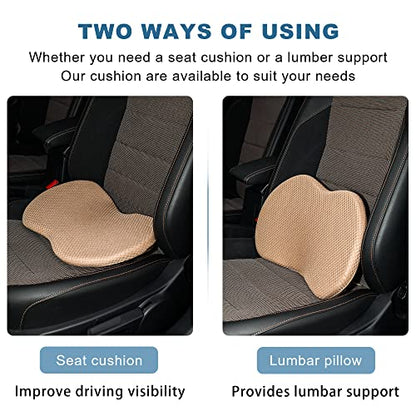 Car Seat Cushion, Memory Foam Seat Pad for Sciatica and Lower Back Pain Relief, Seat Cushion for Car Seat Driver (Beige) - color: Z-beige