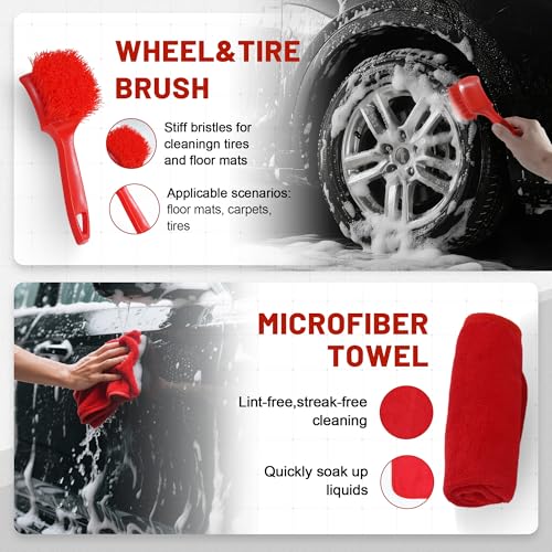 10Pcs Interior Detailing Brush Set, Car Vent & Dashboard Cleaner Kit with Microfiber Towel, Storage Bag (10PCS) - size: 10PCS