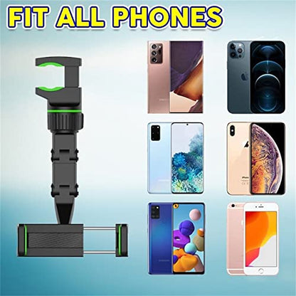 Ivieicip 360° Car Rearview Mirror Mount Stand Holder for Cell Phone and GPS, 2023 New Universal Adjustable Phone Holder, Can Be Fixed and Adjusted Automobile Cradles, Suitable for All Phone Models - color: Green