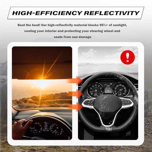 Foldable Car Windshield Sun Shade 59×31 Inch,2026 New Thickened Car Sun Shade Windshield for Blocking Sunlight,Universal Cars Windshields Cover Suns Shades for Cars,SUVs