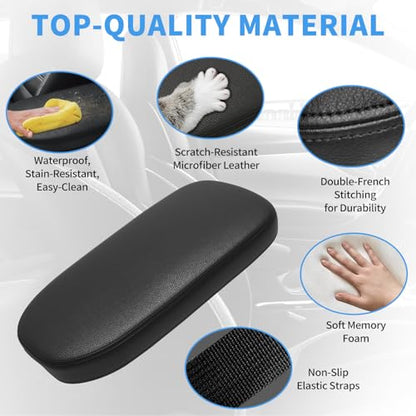Car Center Console Armrest Cover Compatible with Toyota RAV4 2019-2025 Accessories, Premium Leather Arm Rest Box Lid Cover, Middle Console Cover (Black) - size: 2021-2024 Toyota RAV4