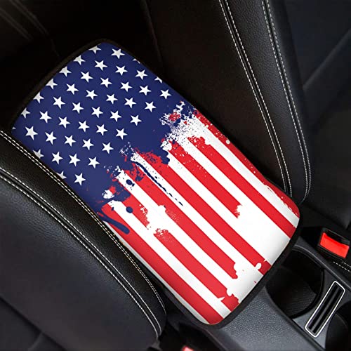 Dreaweet American Flag Car Armrest Cover Patriotic Car Accessories Interior for Women Men,Universal Armrest Cover for Car Center Console Replacement for Truck SUV Sedan - color: American Flag
