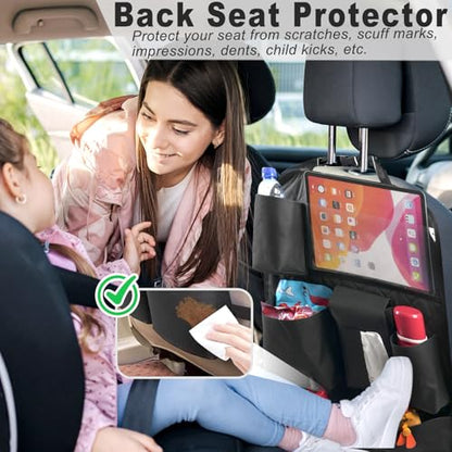 XDV Car Seat Organizers,Multi-functional Back Seat Protectors, Storage Pouches, Child kicking prevention and Tray Holders Kick Mats Back (for Cars, Kids,and Rear Seats) (Black, 2 Pack) - size: 2 Pack