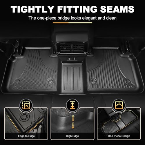 AOMSAZTO Floor Mats Compatible with 2018-2025 2026 Volkswagen Atlas (Not for Cross Sport) 7 Seats - VW Atlas TPE All Weather Protection Floor Mats & 2nd & 3rd Row Backrest Mat & Cargo Liner - style: 6) for Volkswagen Atlas | 2018-2026 | Floor+Cargo+Backre