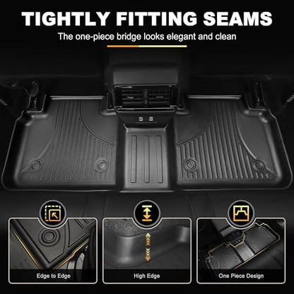 AOMSAZTO Floor Mats Compatible with 2018-2025 2026 Volkswagen Atlas (Not for Cross Sport) 7 Seats - VW Atlas TPE All Weather Protection Floor Mats & 2nd & 3rd Row Backrest Mat & Cargo Liner - style: 6) for Volkswagen Atlas | 2018-2026 | Floor+Cargo+Backre