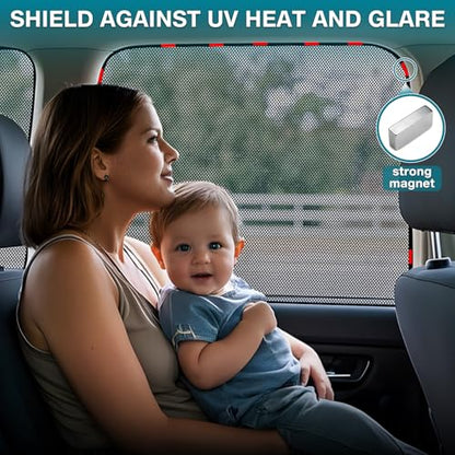 ZATOOTO Car Window Shade for Baby Car Sun Shade Side Window Breathable Mesh Sun Blocker for UV & Heat Glare Free Universal for Most Cars Easy Magnetic Installation Perfect for Camping Travel Napping - size: 6#Mesh 4pack kit