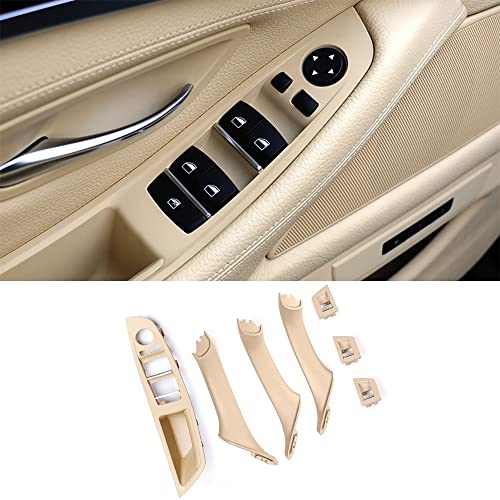 Car Door Handle Cover for BMW 5 Series F10 2011-2016 Interior Door Handles Replace Trim Cover 520i 528i 530i 535d 535i 550i (Beige) - color: Beige