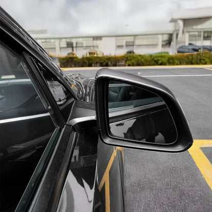 TanKin Real Matte Carbon Fiber Side Mirror Skull Fit for 2025 2026 Tesla Model Y Juniper Accessory,2PCS Carbon Rear View Mirror Cover Caps Overlay