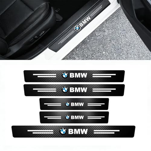 NUOMAN Car Door Entry Guard Carbon Fiber Stickers Compatible with BMW Series Interior Accessories,Car Door Sill & Car Trunk Sticker(5 Pack)